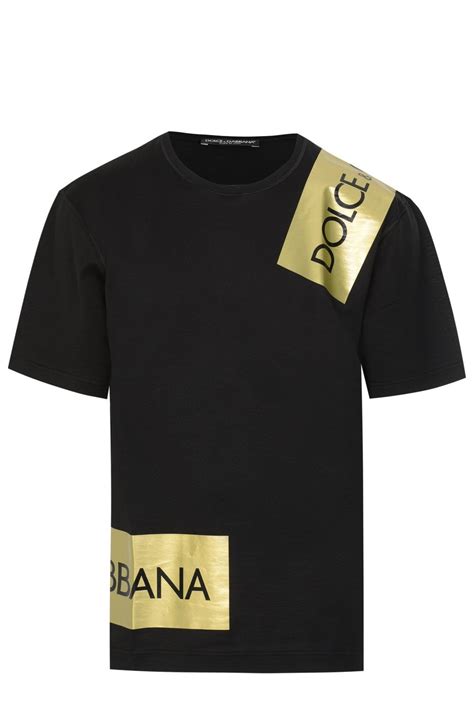 dolce gabbana black shirt gold label sale|dolce gabbana t shirts men's.